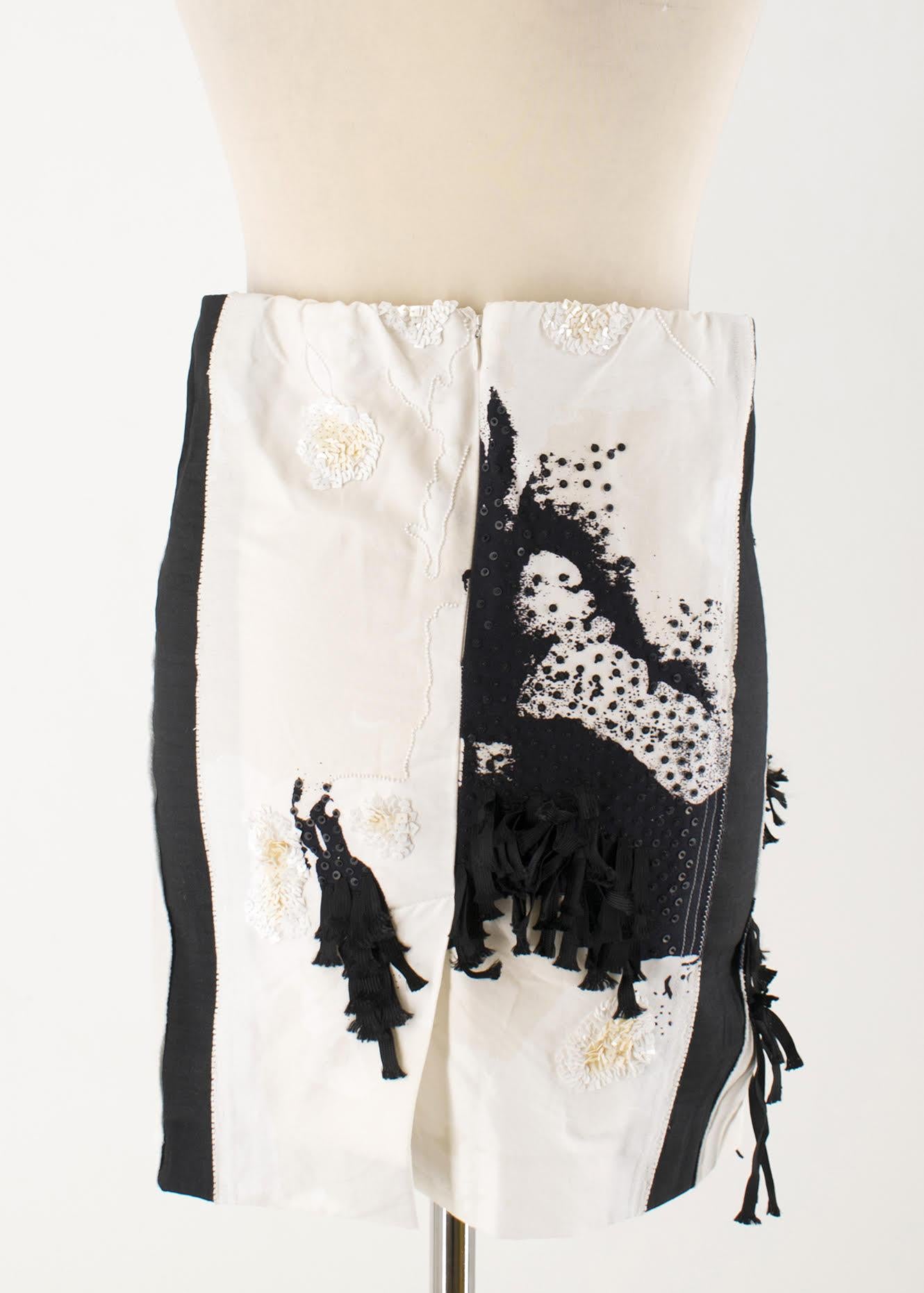 Donna Karan Black Label Embellished Cotton Skirt