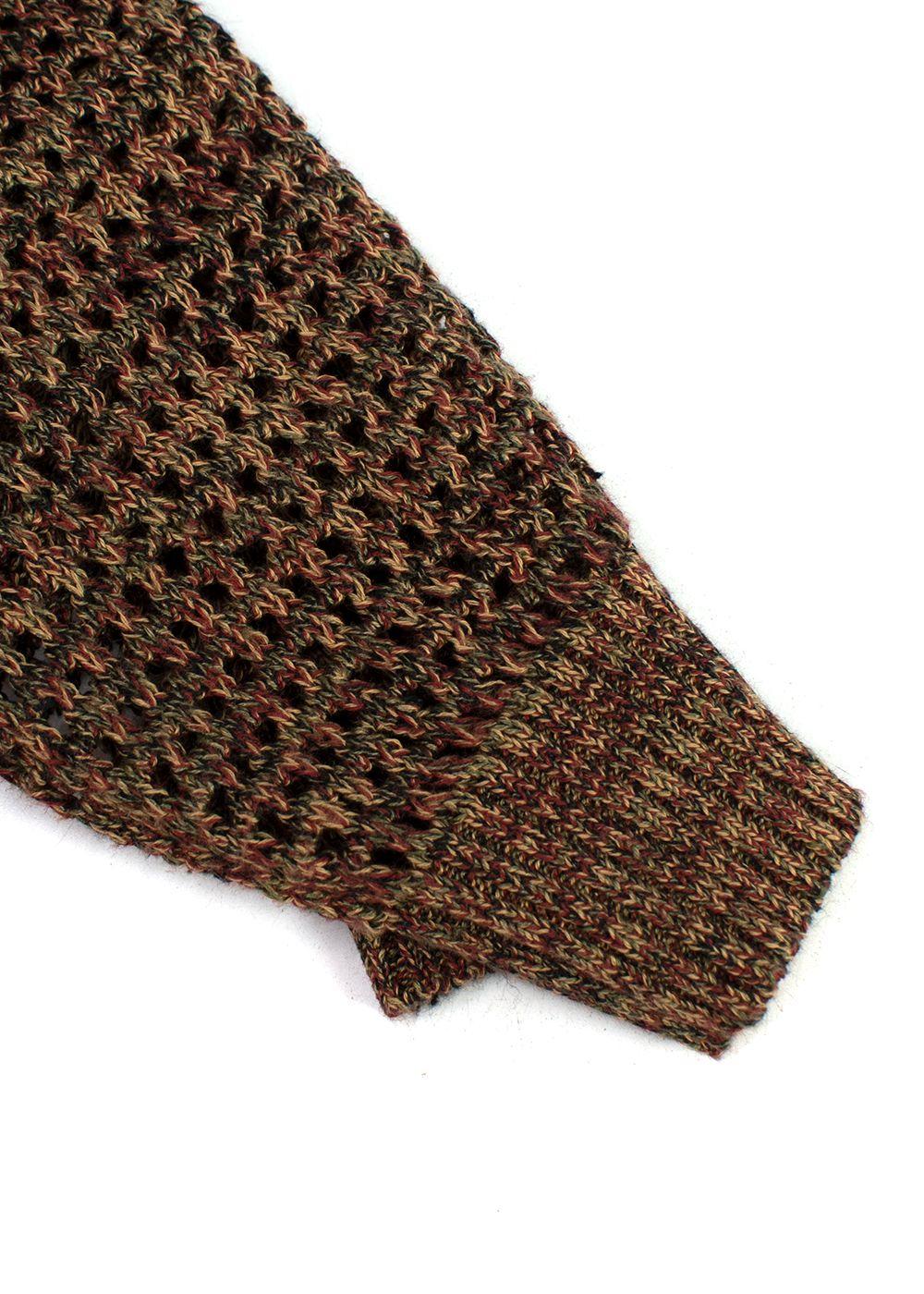 Dior Brown Open Knit Key-hole Neck Jumper
