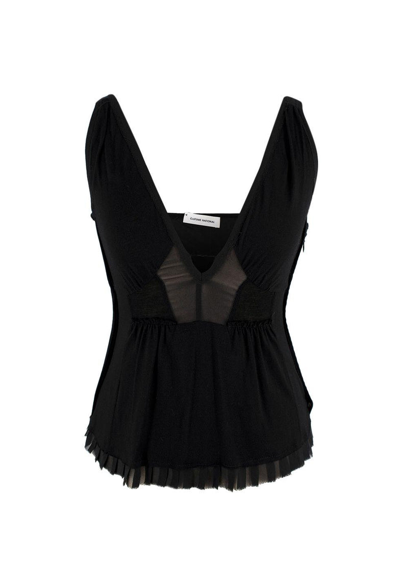 Costume National Black Vest Top