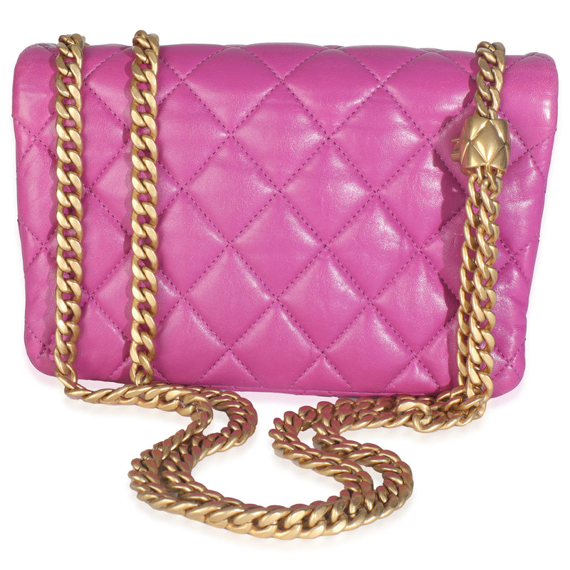 Chanel Shiny Aged Quilted Calfskin Small Pillow Crush Flap Bag