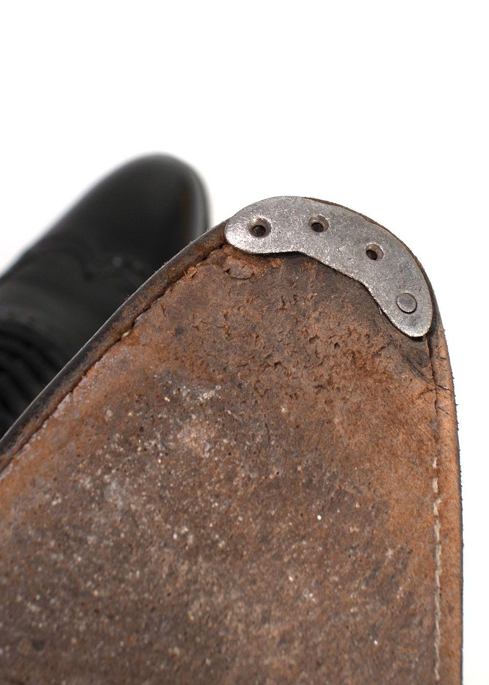 J.M. Weston Black Perforated Leather Dress Shoes