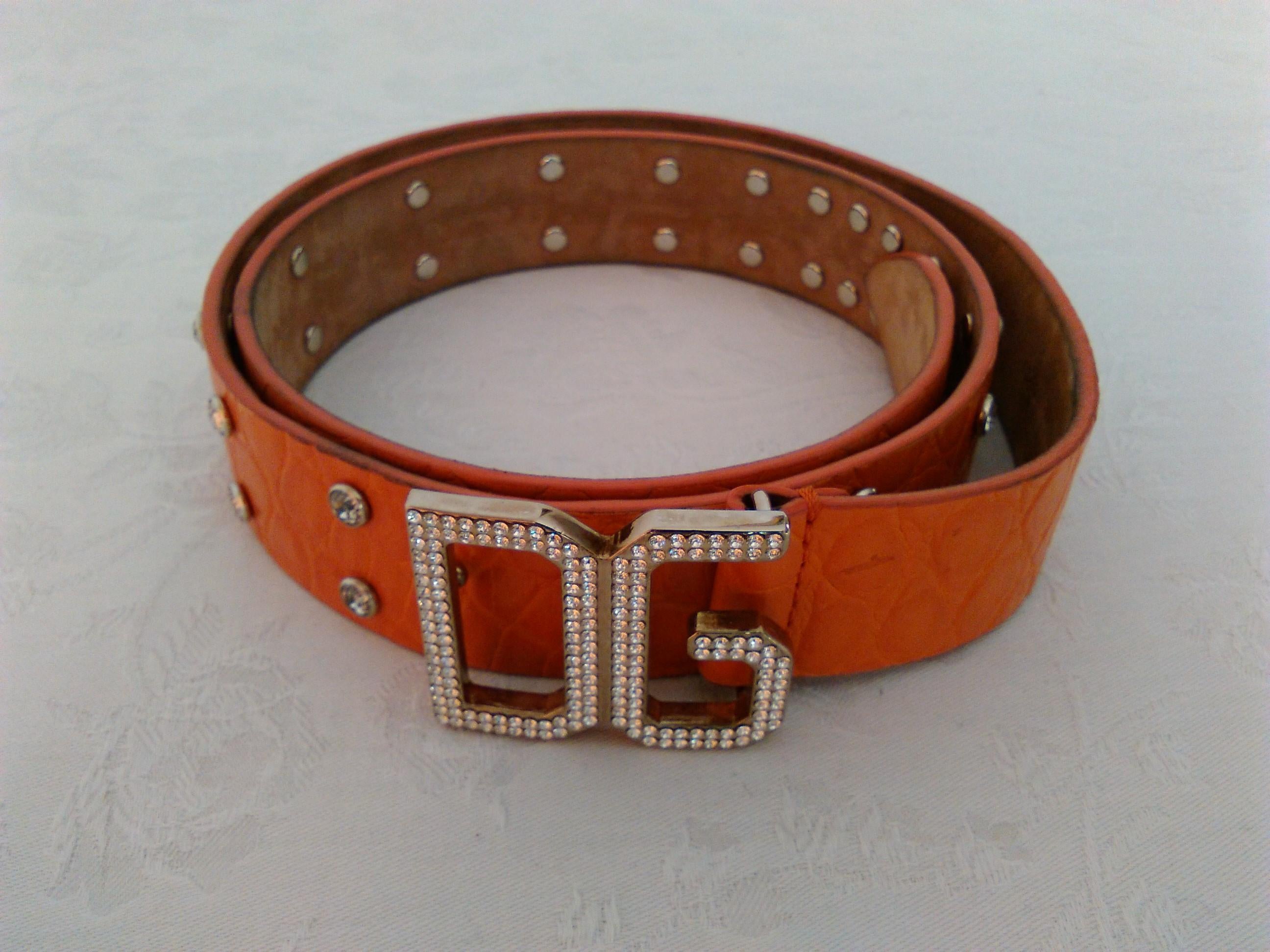 Dolce & Gabbana Leather Belt Swarovski Embellished
