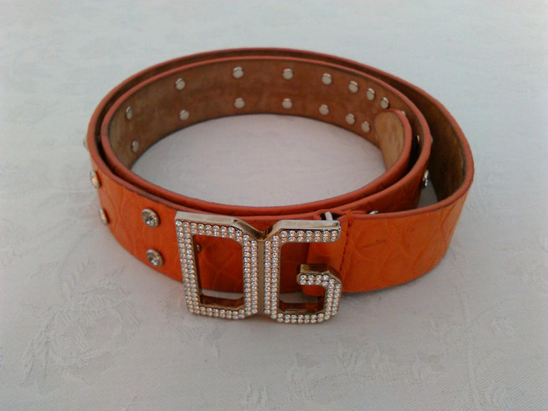 Dolce & Gabbana Leather Belt Swarovski Embellished
