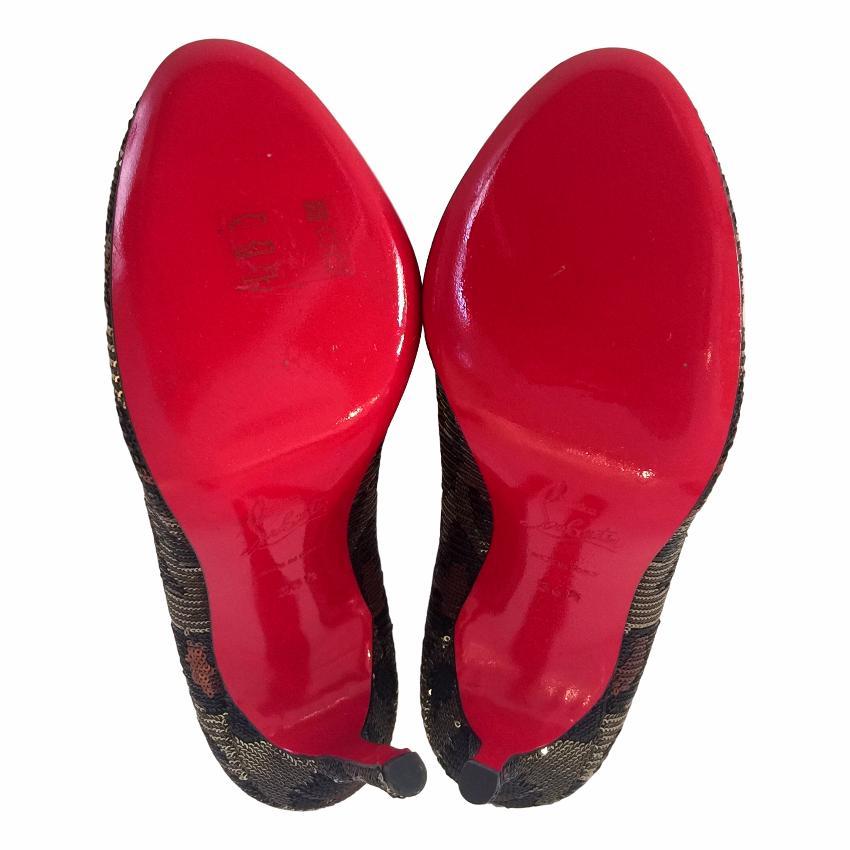 Christian Louboutin Fifi Paillettes Sequin Leopard Heels