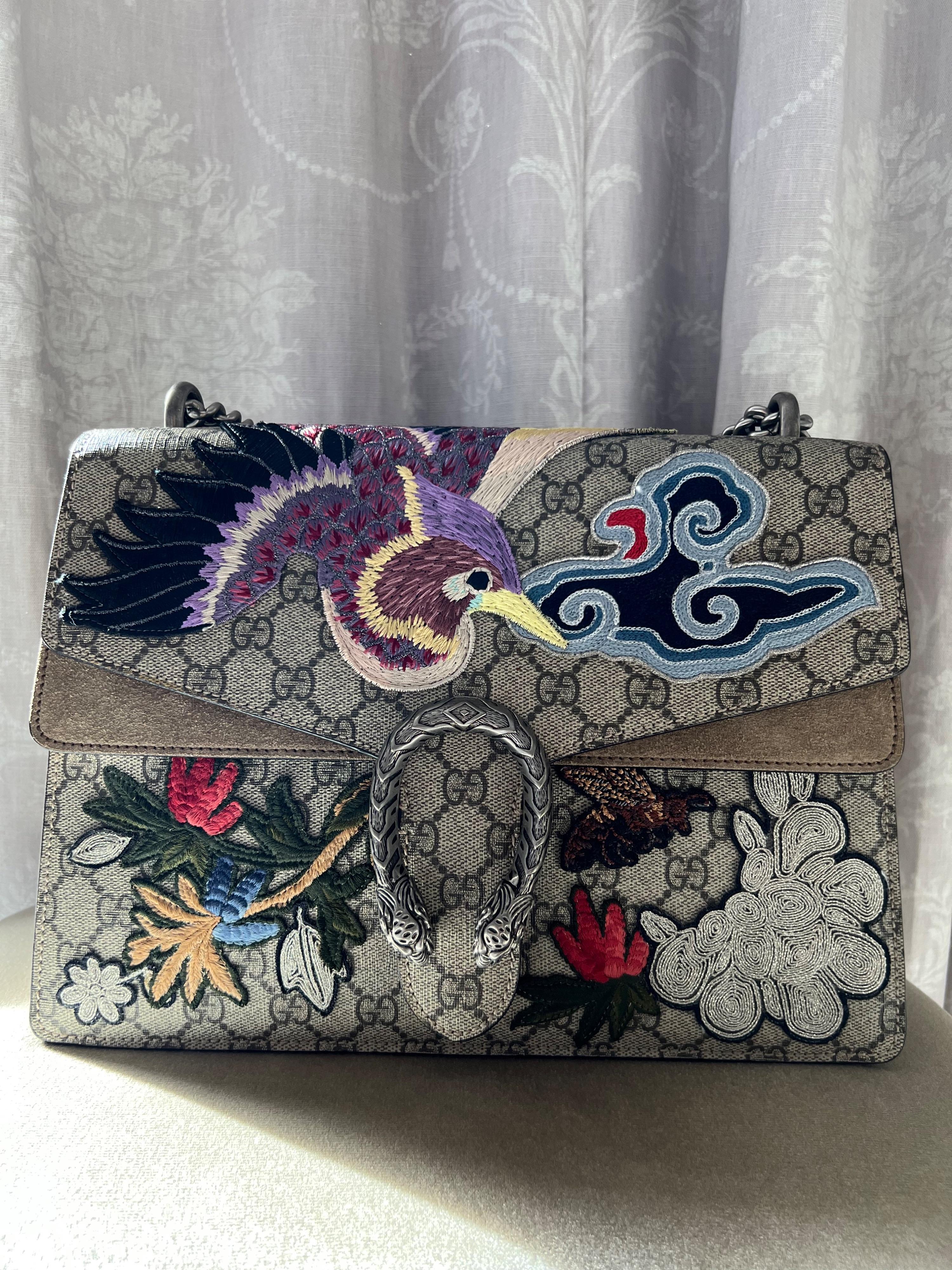 Limited Edition GG Supreme Bird Embroidered Medium Dionysus