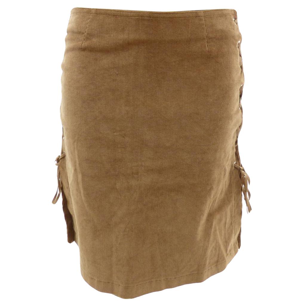 Moschino Jeans Corduroy Lace-Up Pencil Skirt