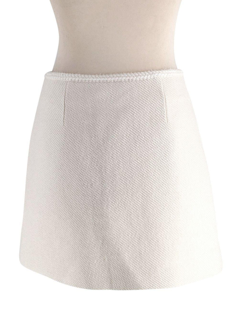 Self Portrait White Boucle Tweed Mini Skirt