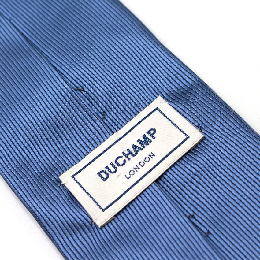 Duchamp Silk Blue & Gold Panel Diamante Tie