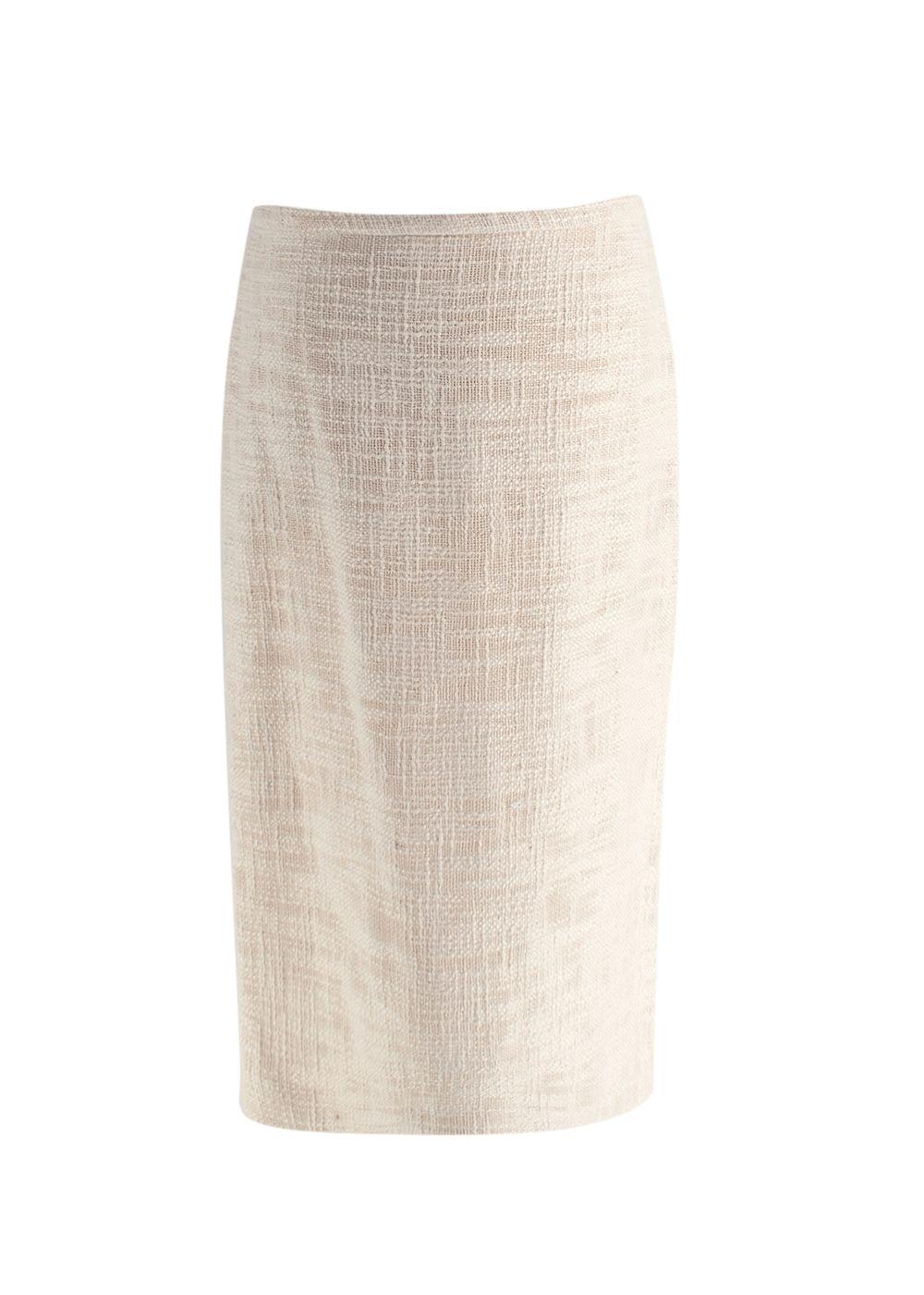 Rochas Cream Embellished Badge Jacket and Skirt Two Piece