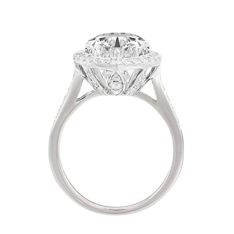 Verde 5ct IGI Certified Lab Grown Pear Cut Diamond Halo Ring