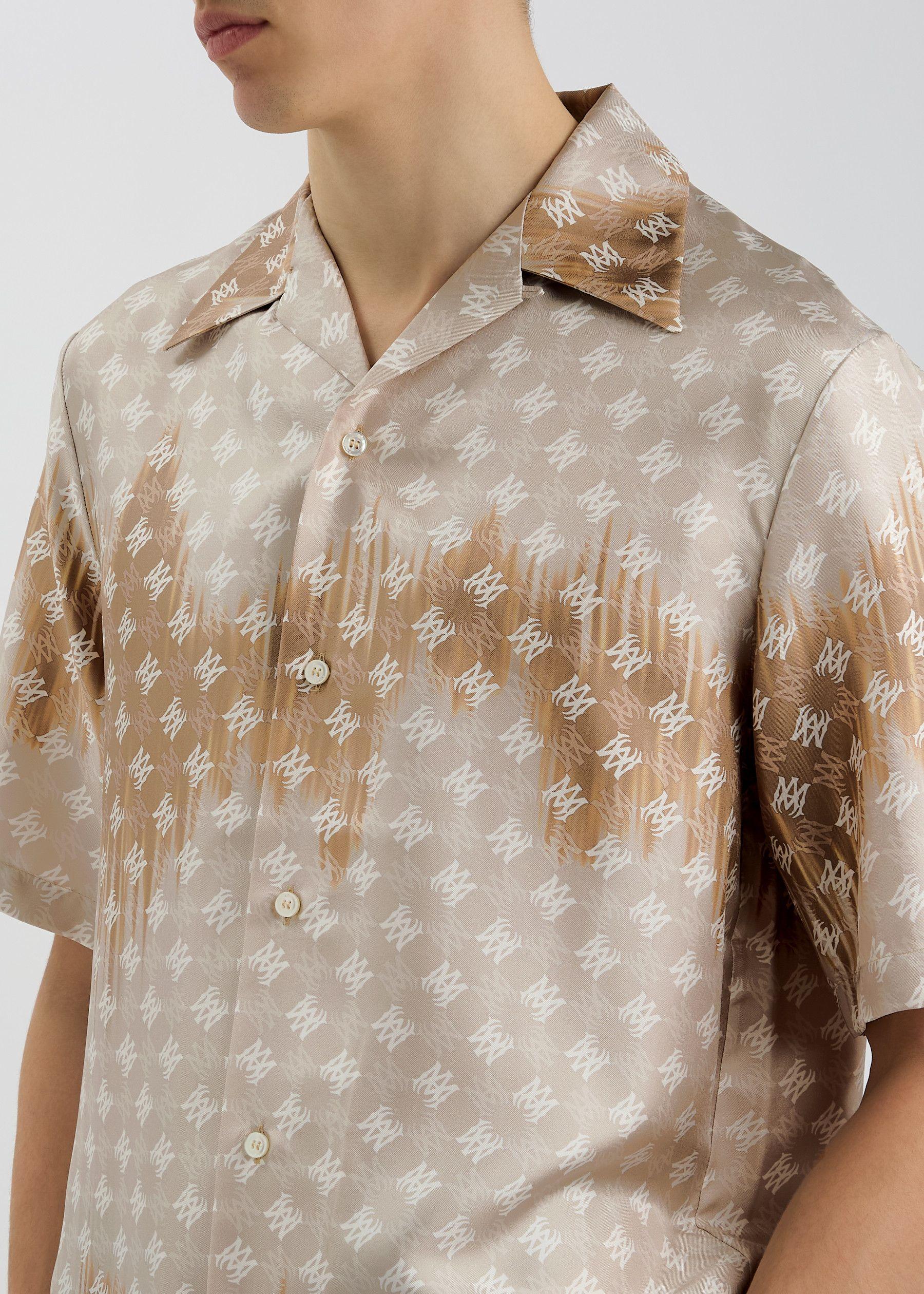 Amiri Ma Quad Logo-Monogrammed Silk Shirt