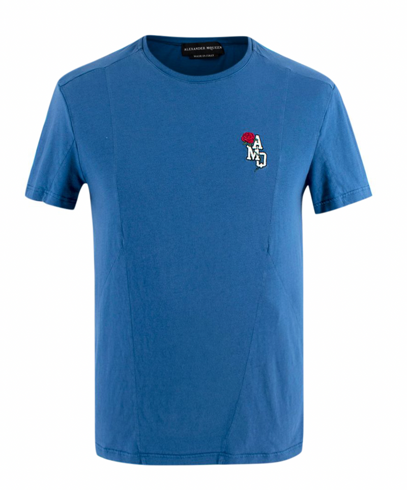 Blue Embroidered Logo T-shirt