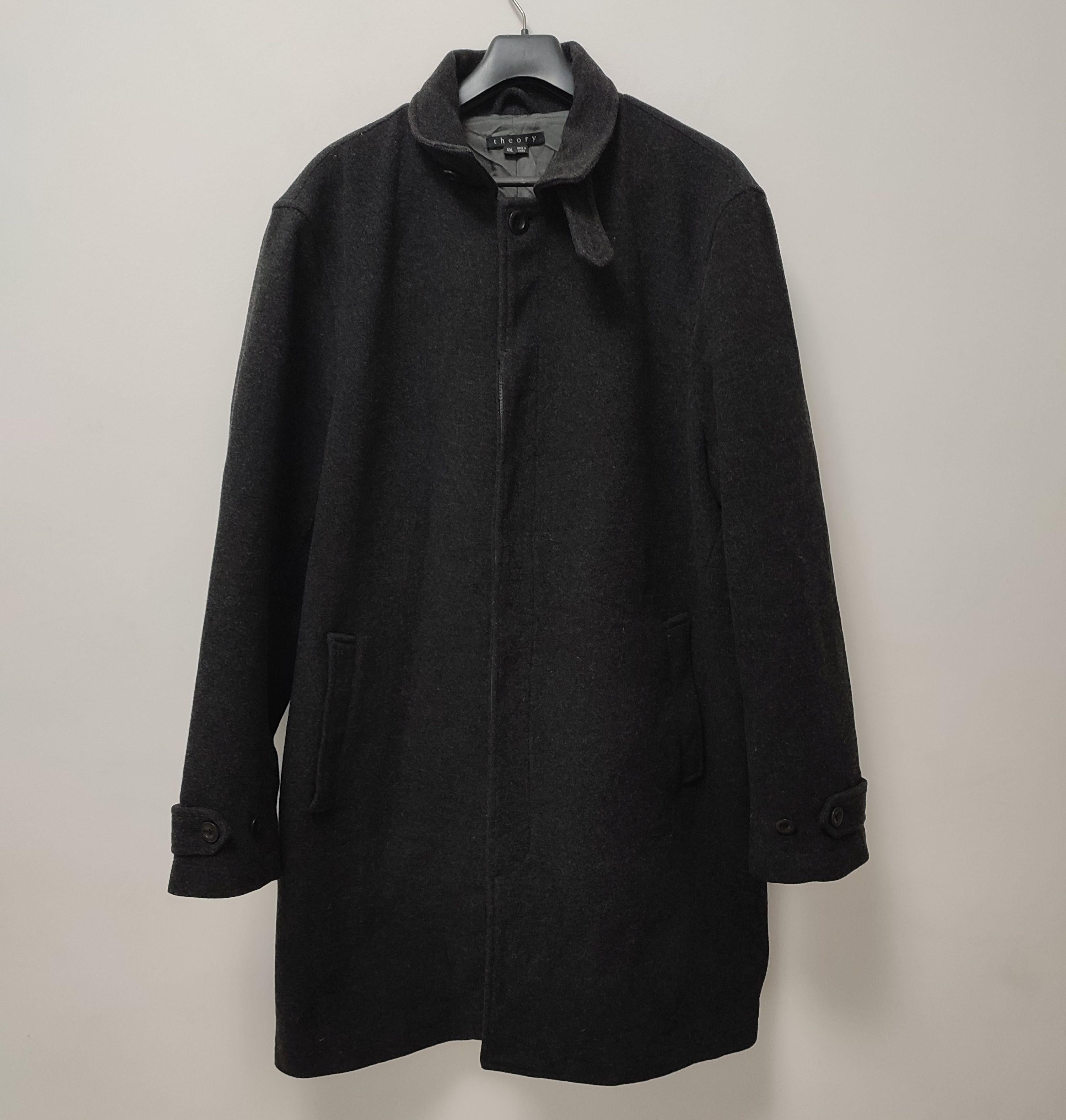 Wool Blend Dark Grey Long Coat