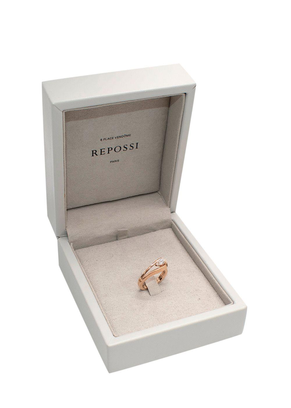 Repossi Serti Rink Gold Inversé Pear Cut Diamond Ring Size 53