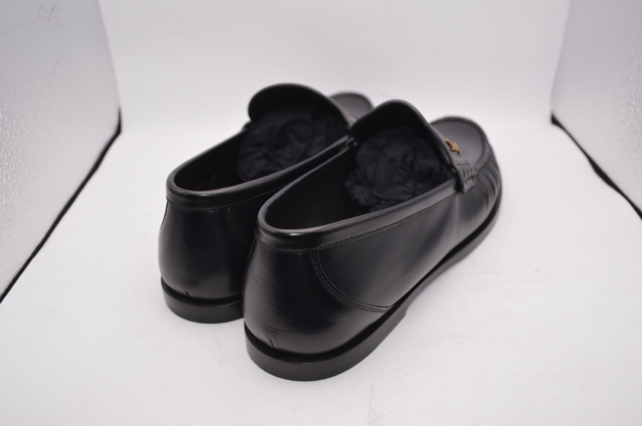 Saint Laurent Black Leather Moccasins