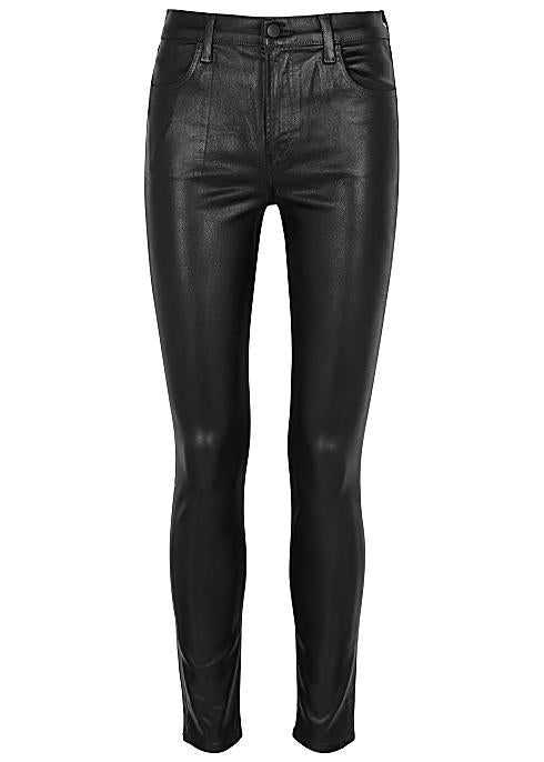 J Brand Maria Black Coated Skinny Jeans
