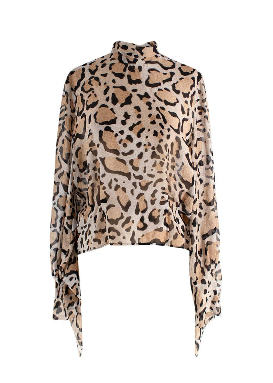 Petar Petrov Sheer Leopard Print Blouse
