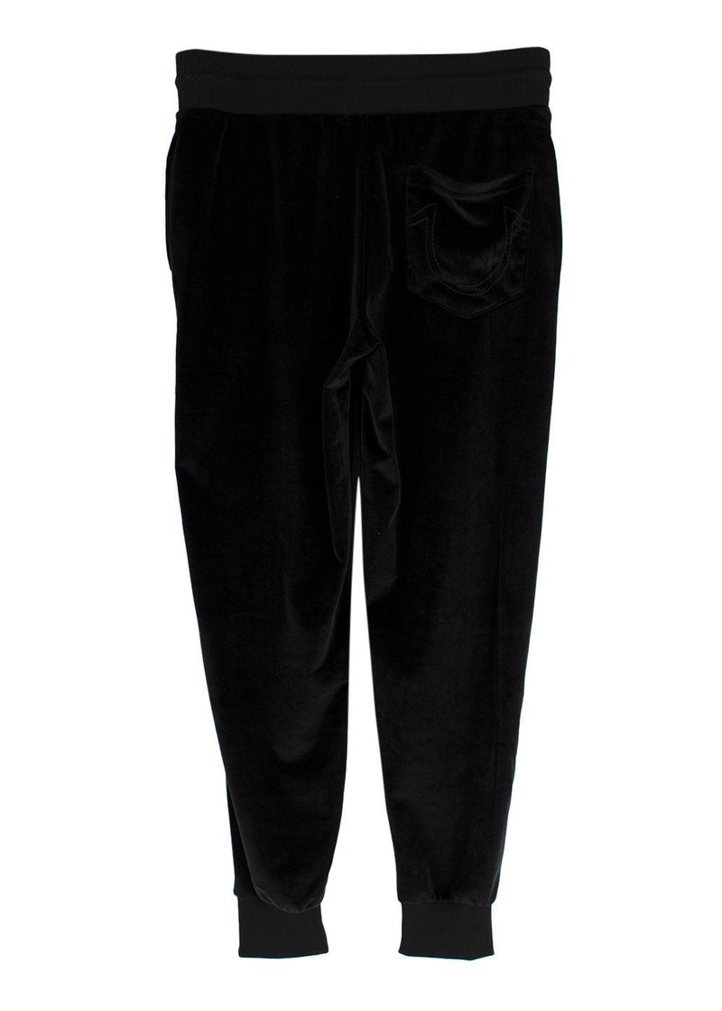 True Religion Black Velour Cuffed Joggers