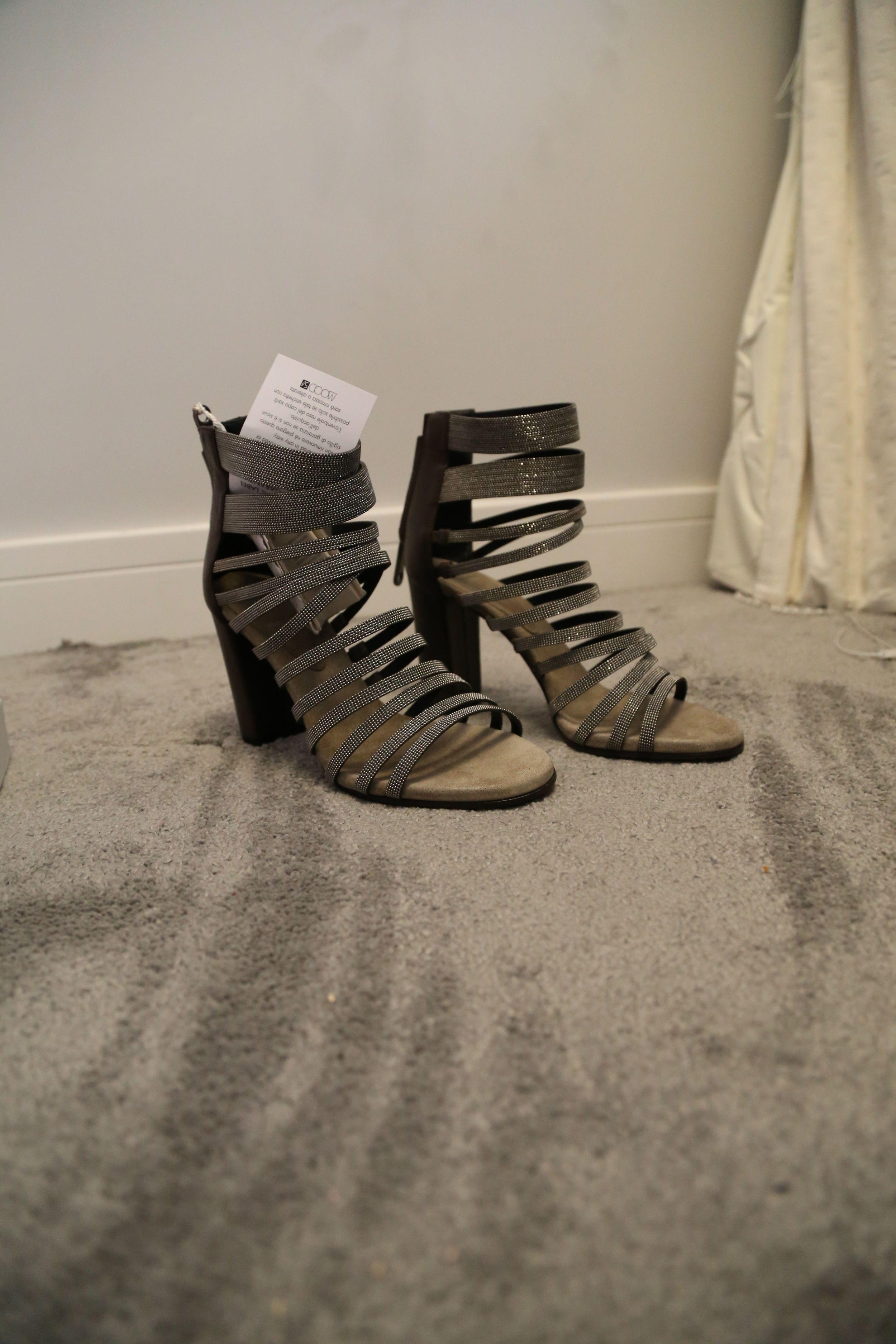Monili Beaded Brown Leather Sandals