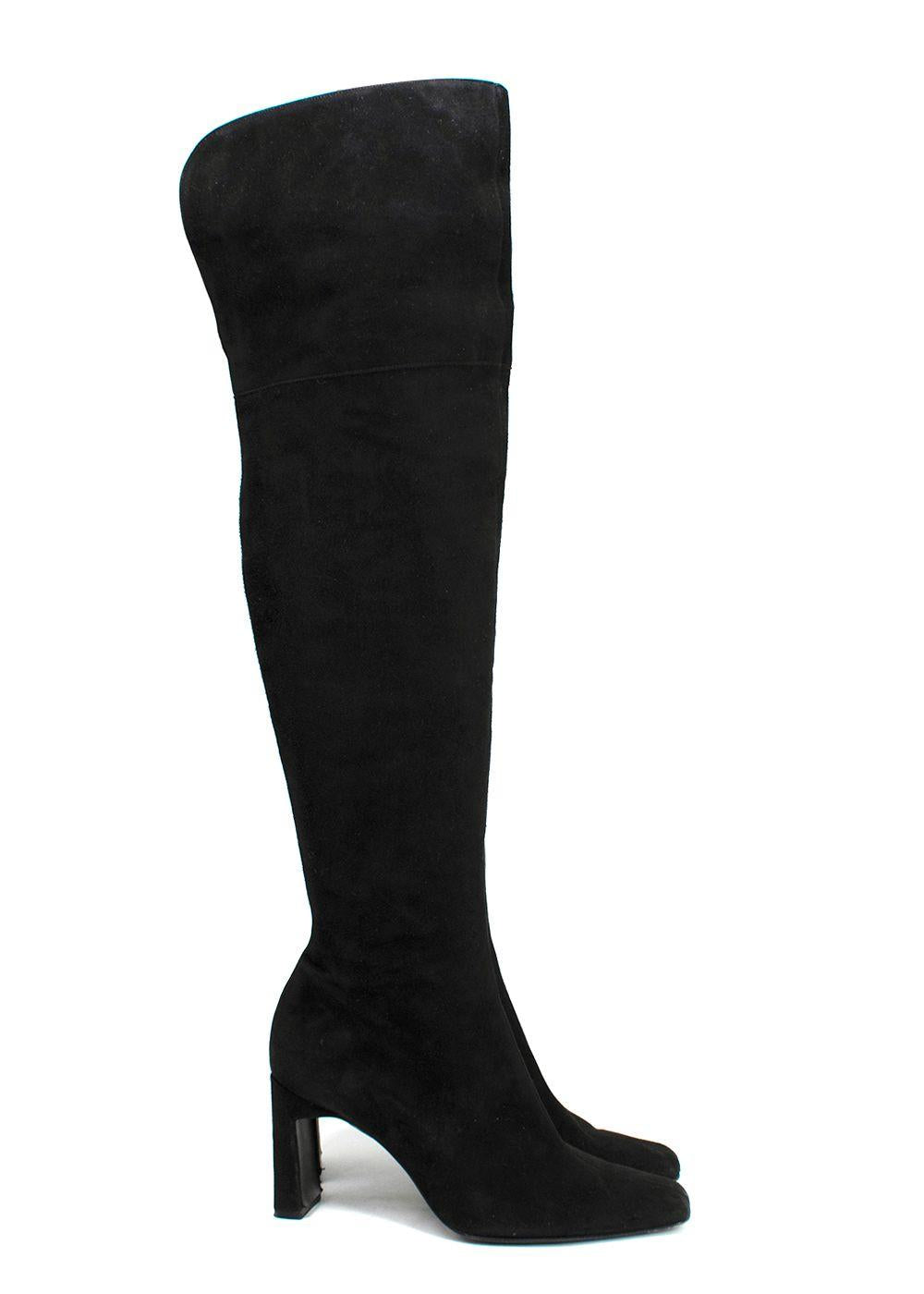 Charles Jourdan Black OTK Suede Boots
