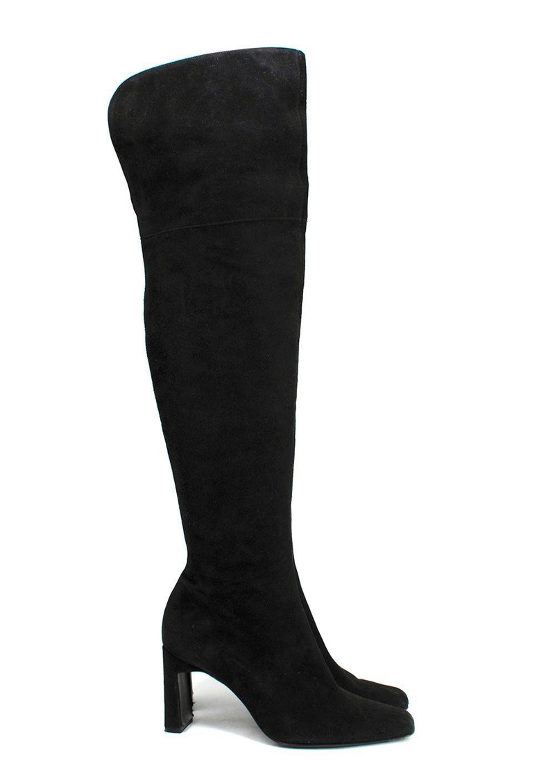 Charles Jourdan Black OTK Suede Boots
