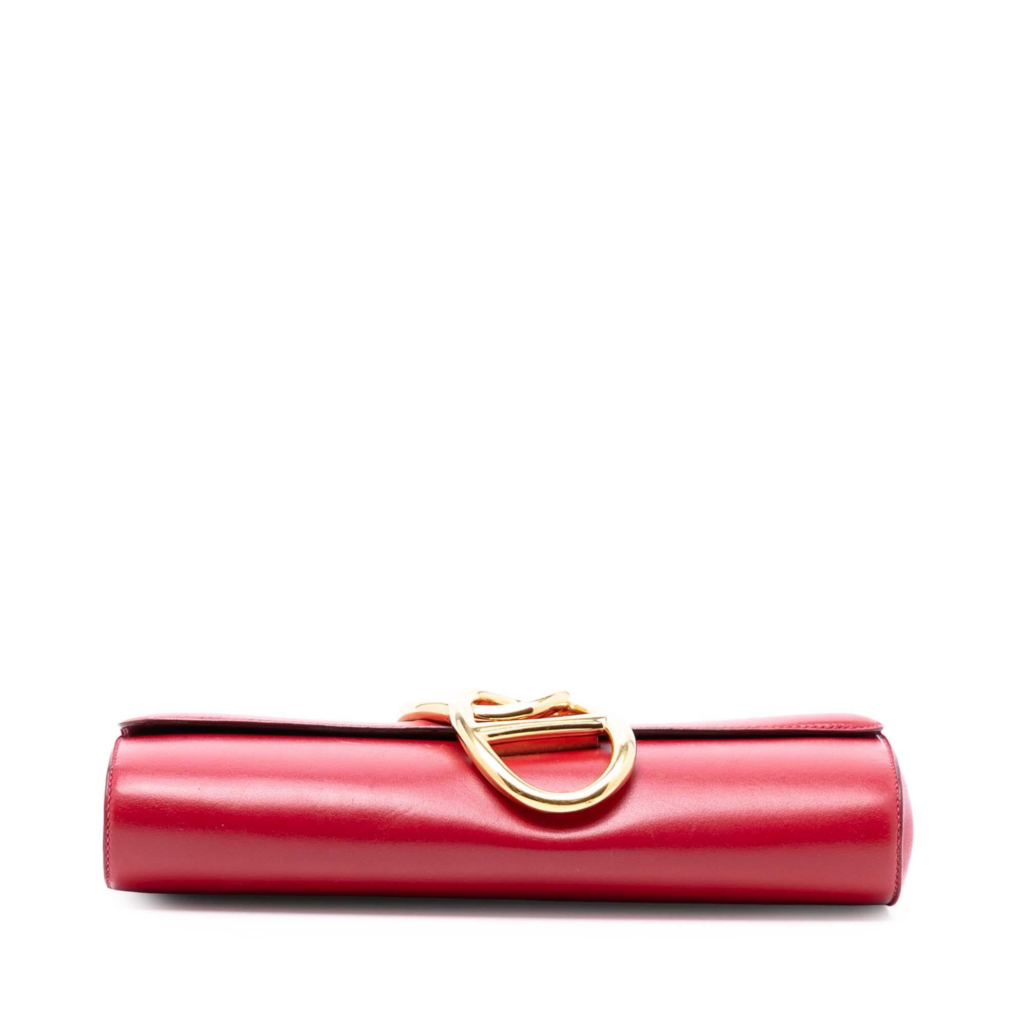 Hermes Rouge Vif Tadelakt Egee Clutch