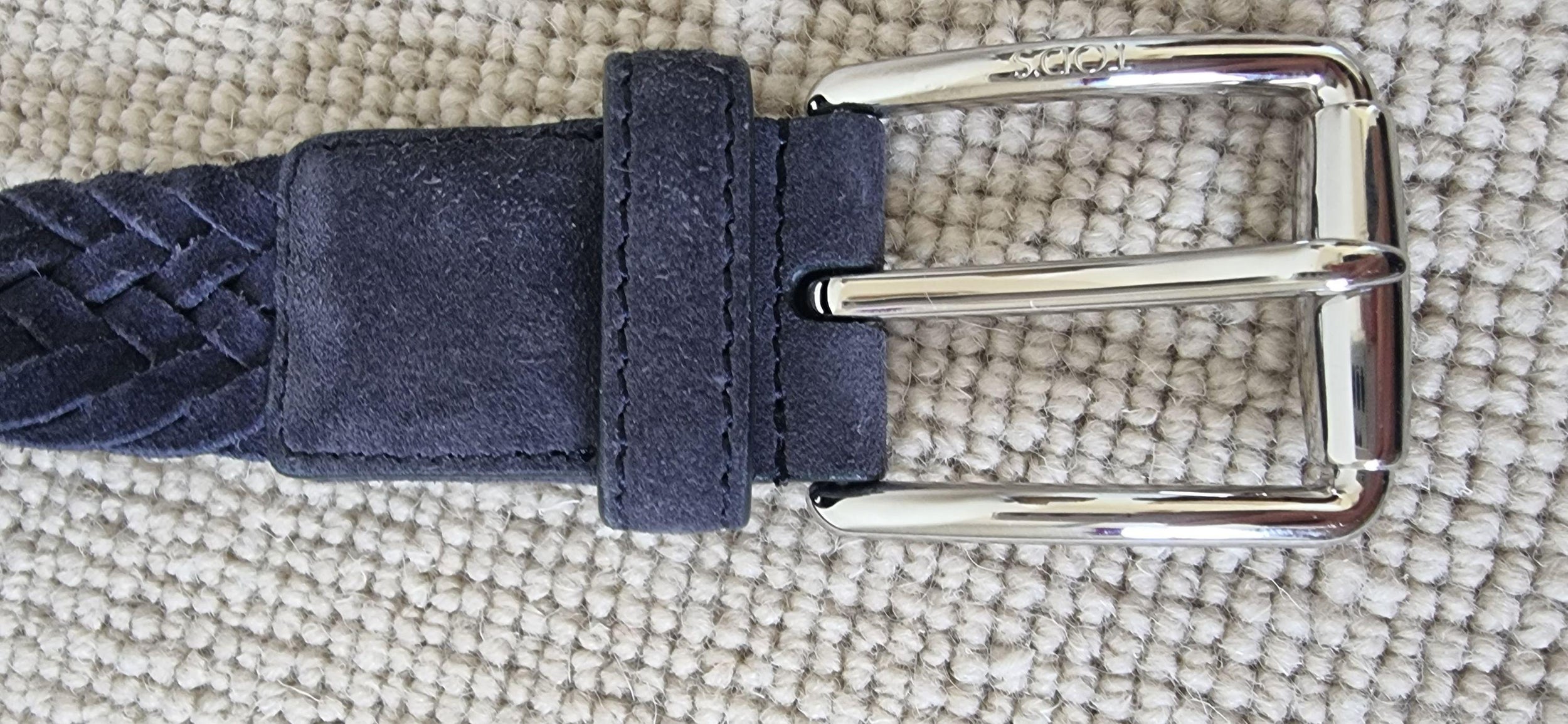 Tod's Blue Suede Plaited Belt
