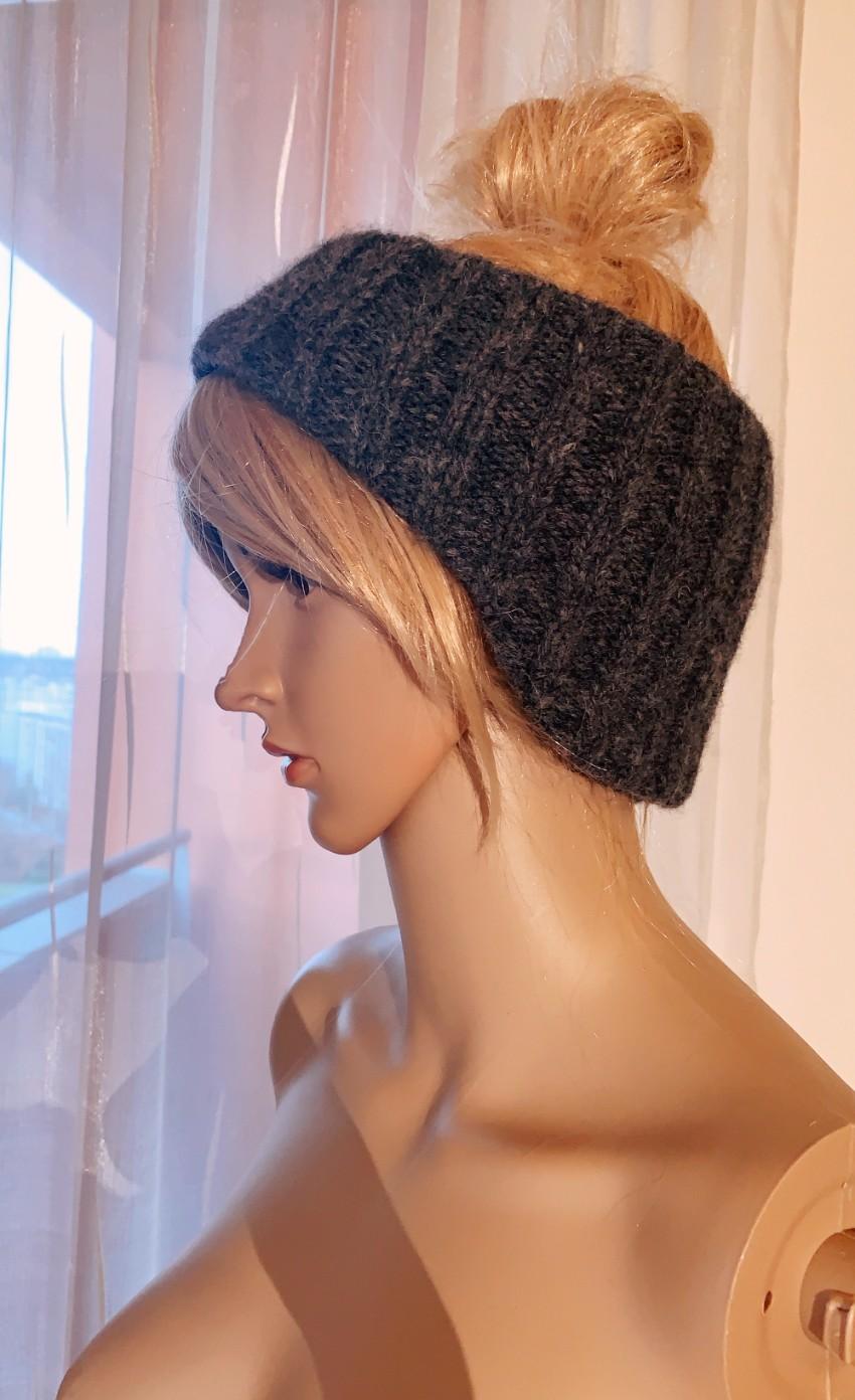 Plan C Charcoal Marl Alpaca-Blend Ribbed Headband
