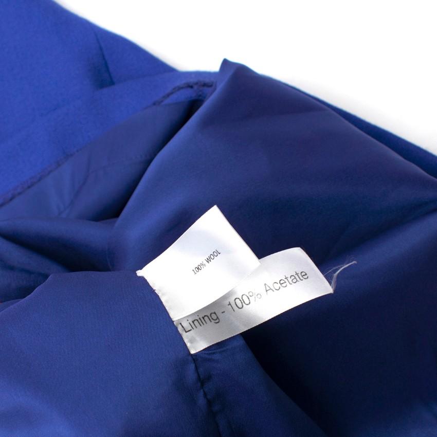 Philip Armstrong bow-detail blue wool-crepe dress