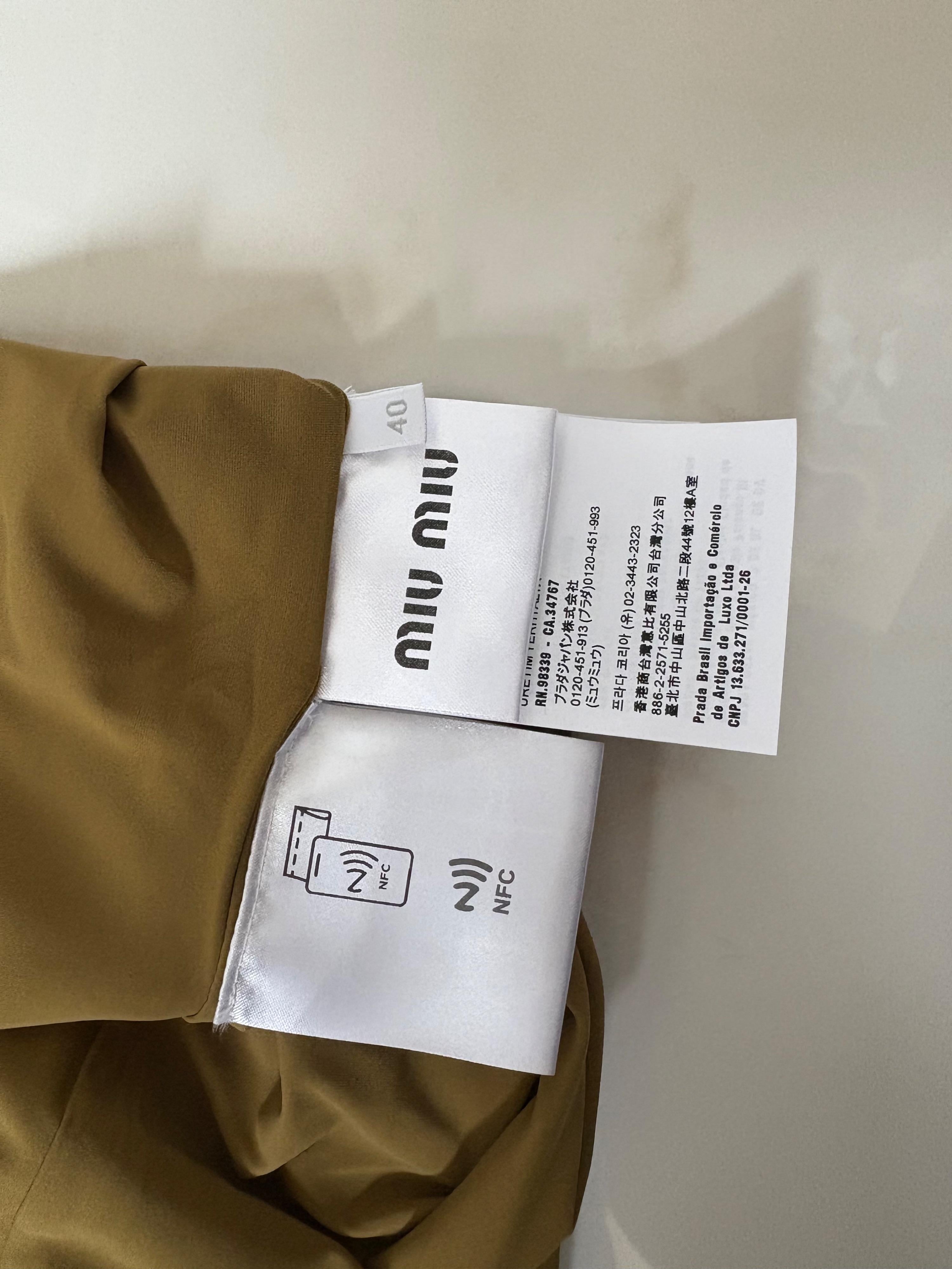 Miu Miu Olive Green Jersey Midi Skirt