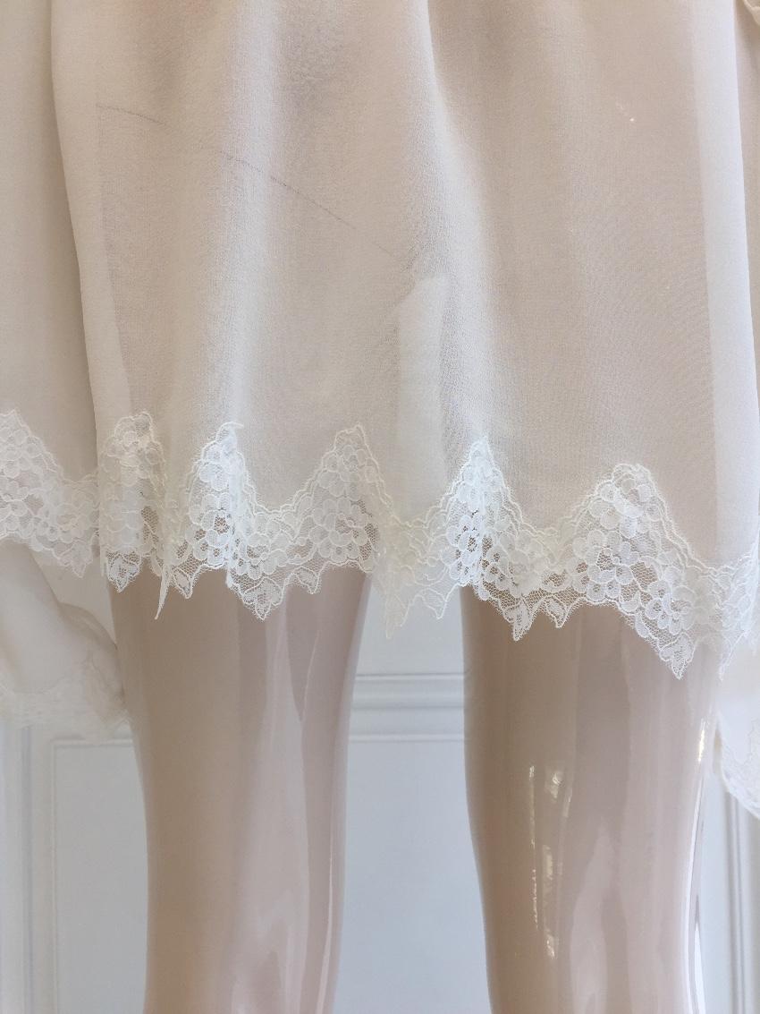 Lucile Couture Ivory Pure Silk & Leavers Lace Bridal Robe