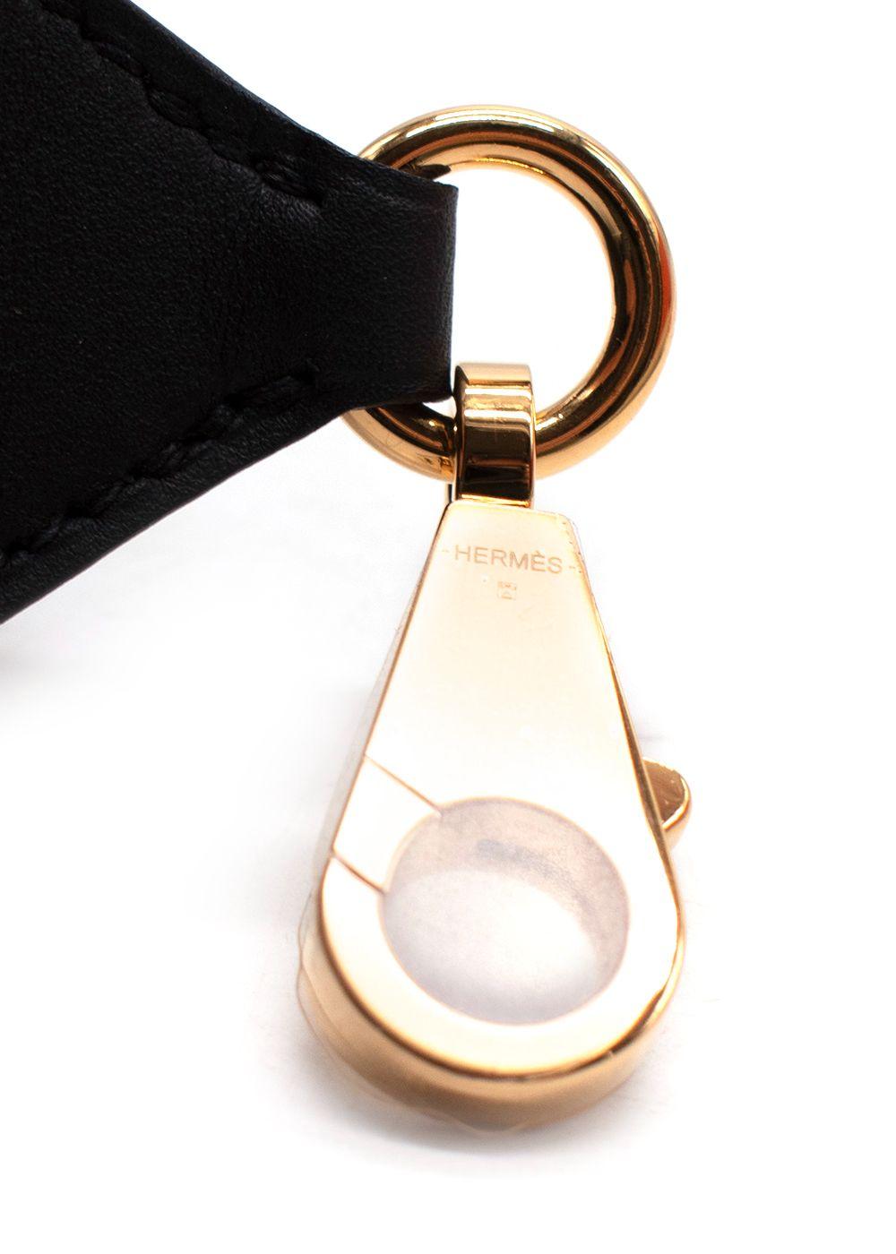 Hermes Noir Kelly Pocket Bag Strap with Gold Hardware