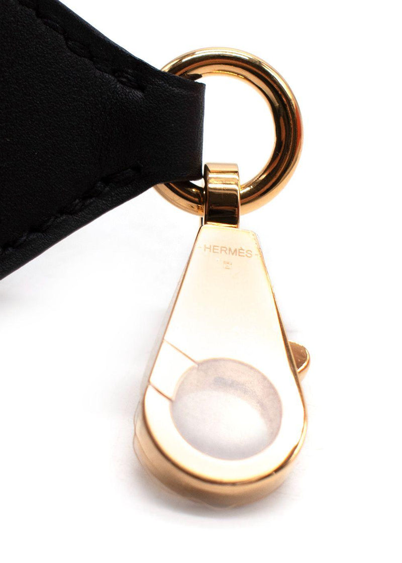 Hermes Noir Kelly Pocket Bag Strap with Gold Hardware