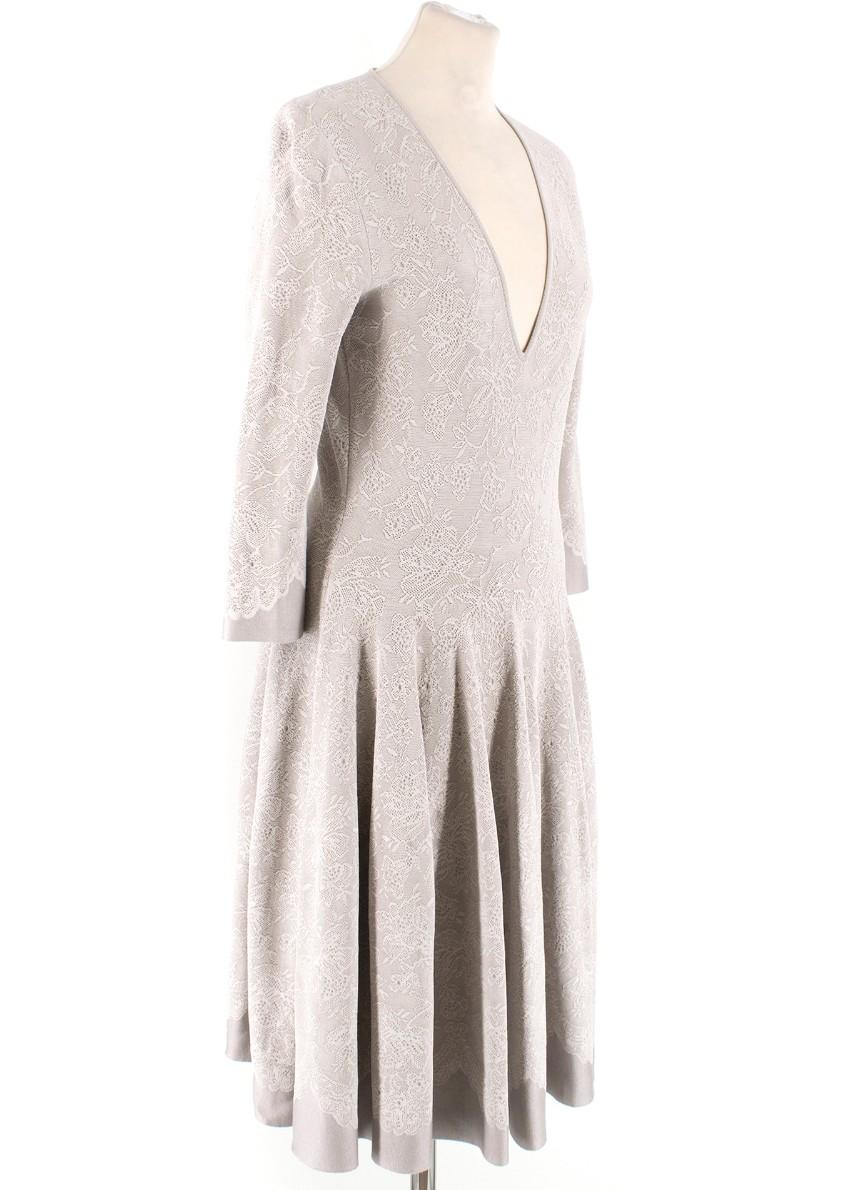 Aexander McQueen Grey Floral Lace Dress