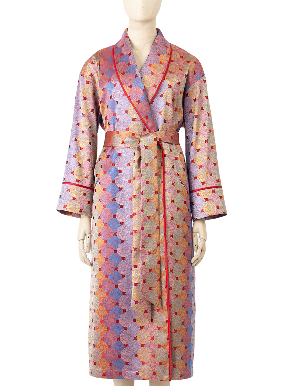 Daniel Hanson Red Dahlia Silk Jacquard Robe