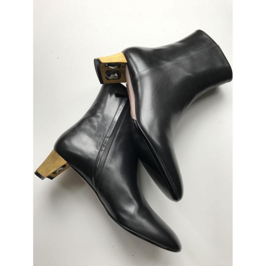 Gucci Black Leather Arielle Ankle Boots