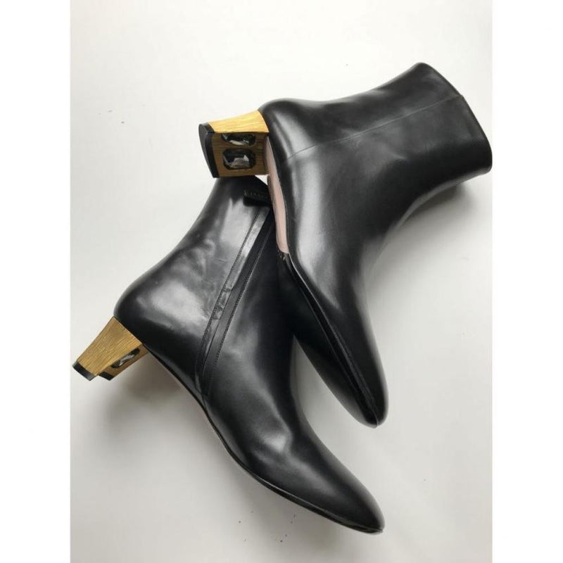 Gucci Black Leather Arielle Ankle Boots