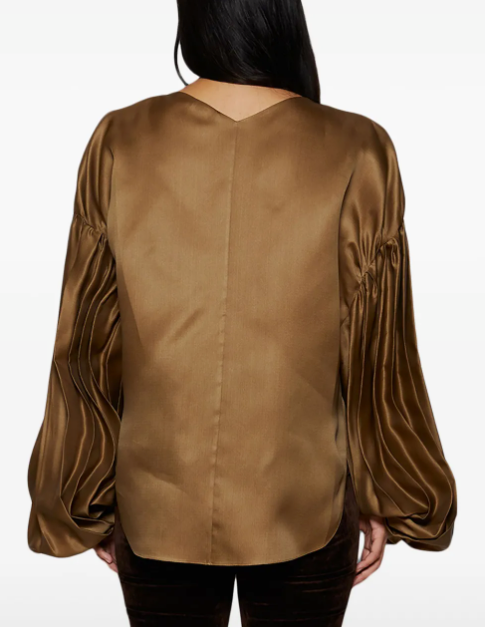Khaite Quico Pleat-Detail Silk Blouse