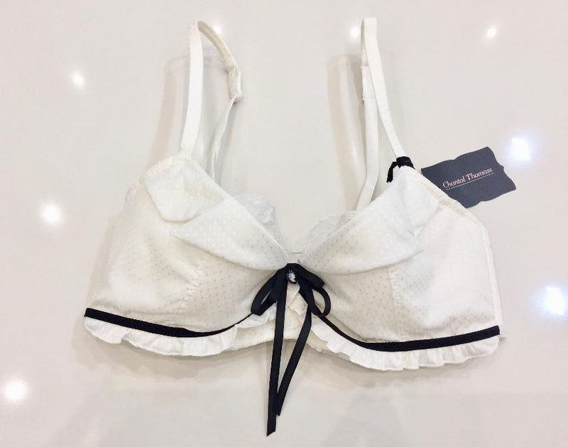 Chantal Thomass Ivory Leavers Lace Cameo Pad Bra & Brief Set