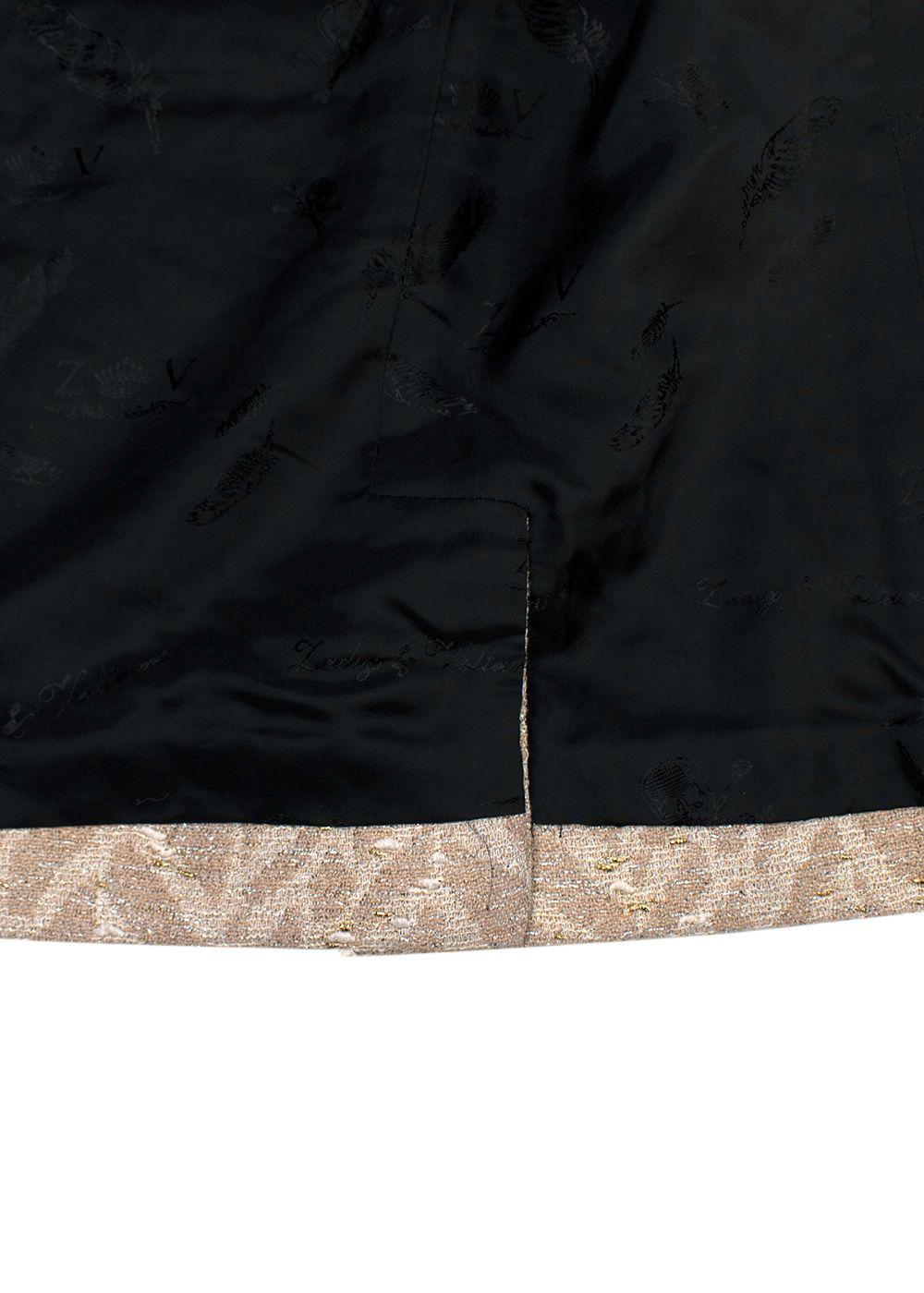 Zadig & Voltaire Deluxe Leather Trim Gold Blazer