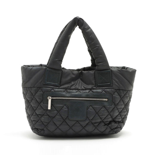 Coco Cocoon Black Nylon Quilted Tote Bag