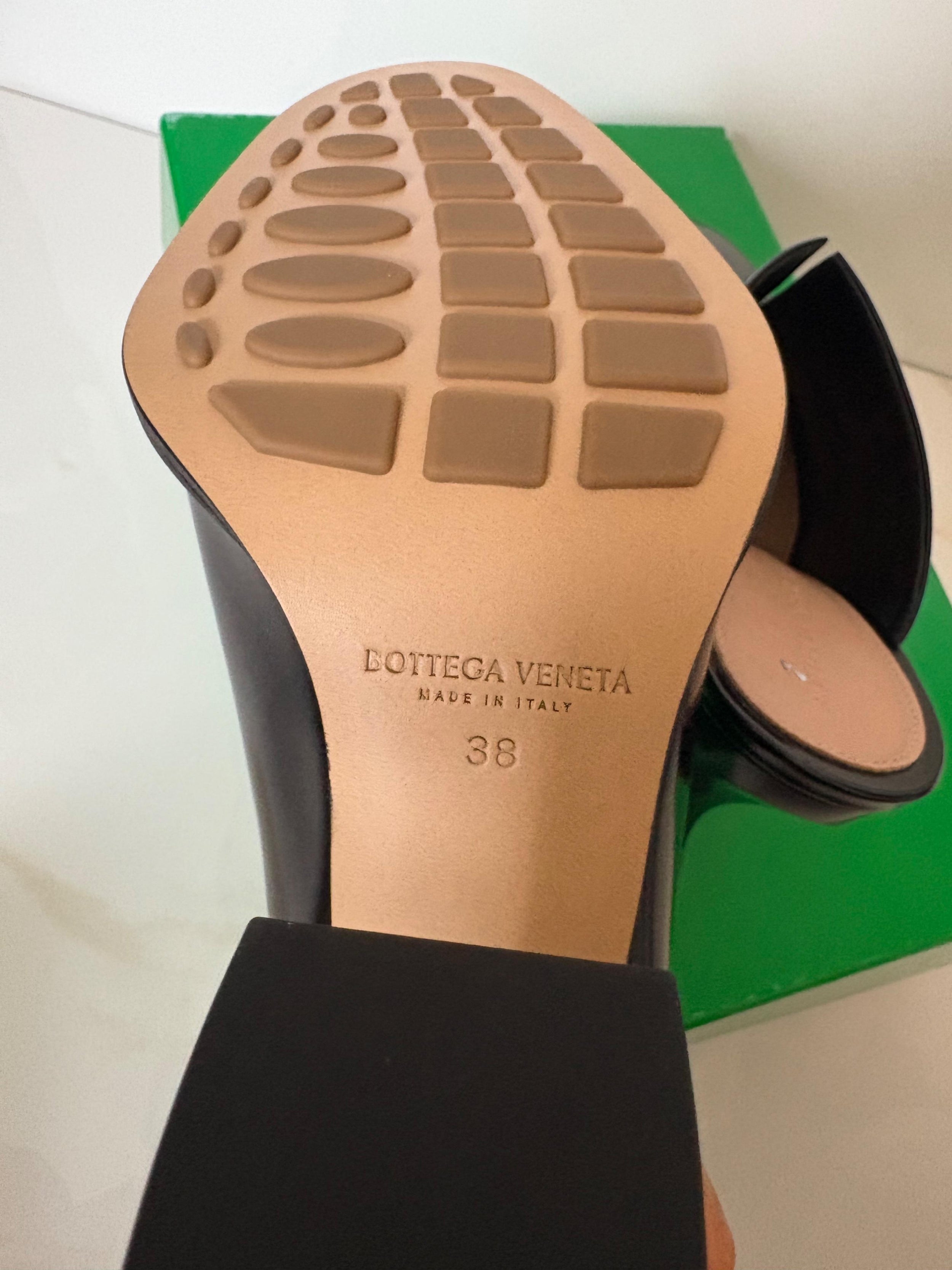 Bottega Veneta Black Patent Leather Cha Cha Mules