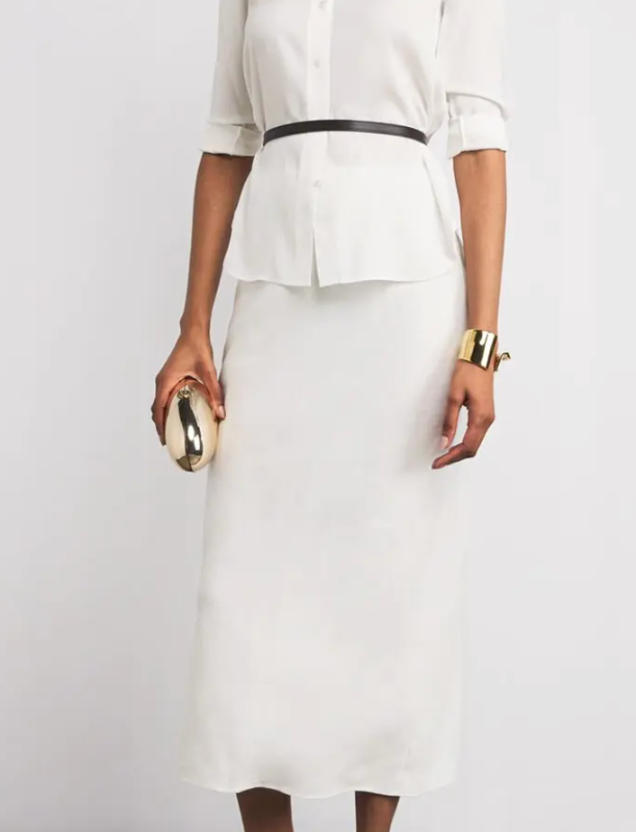 Saloni  Linen Carine-b Midi Skirt