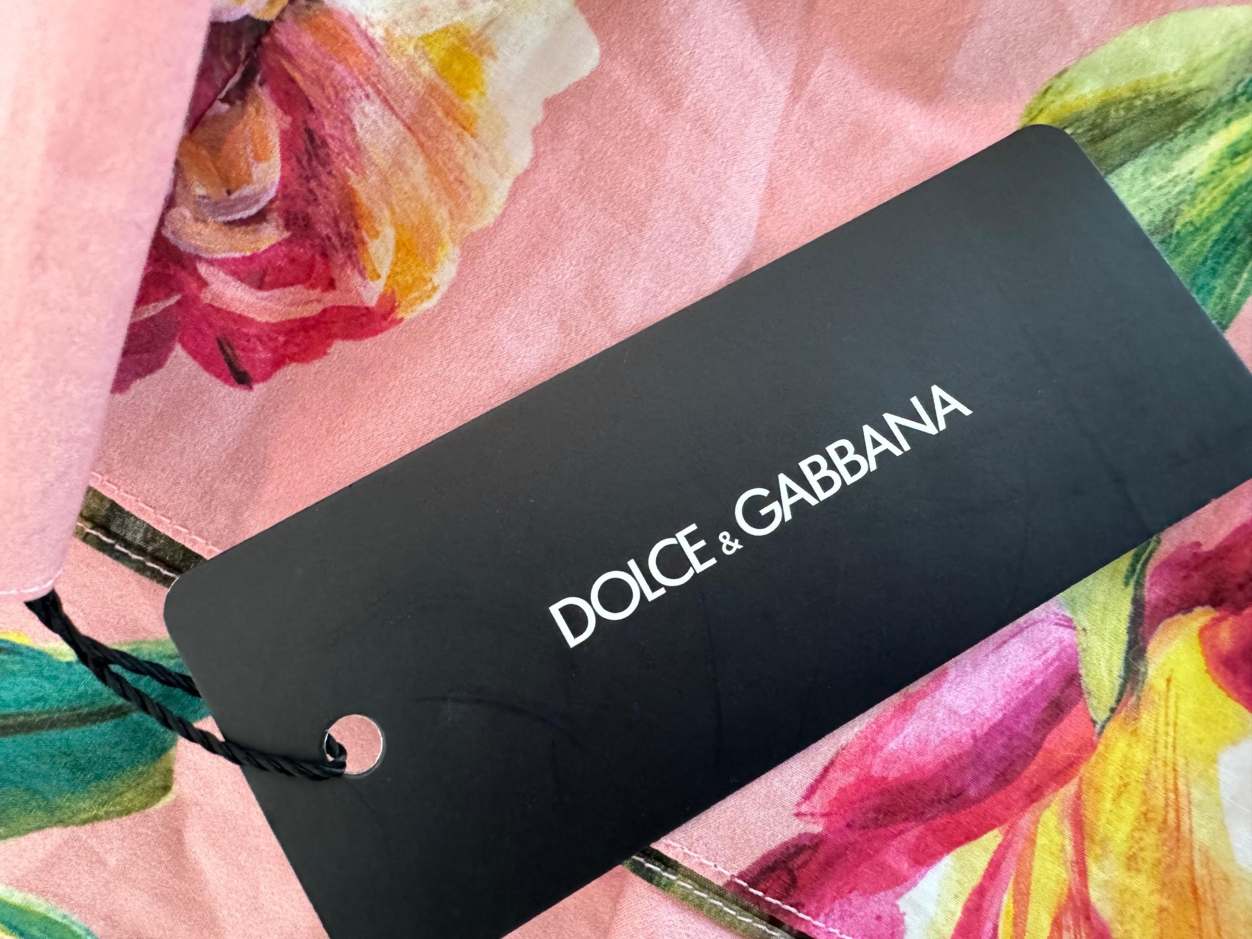 Dolce & Gabbana Pink Floral Bardot Blouse