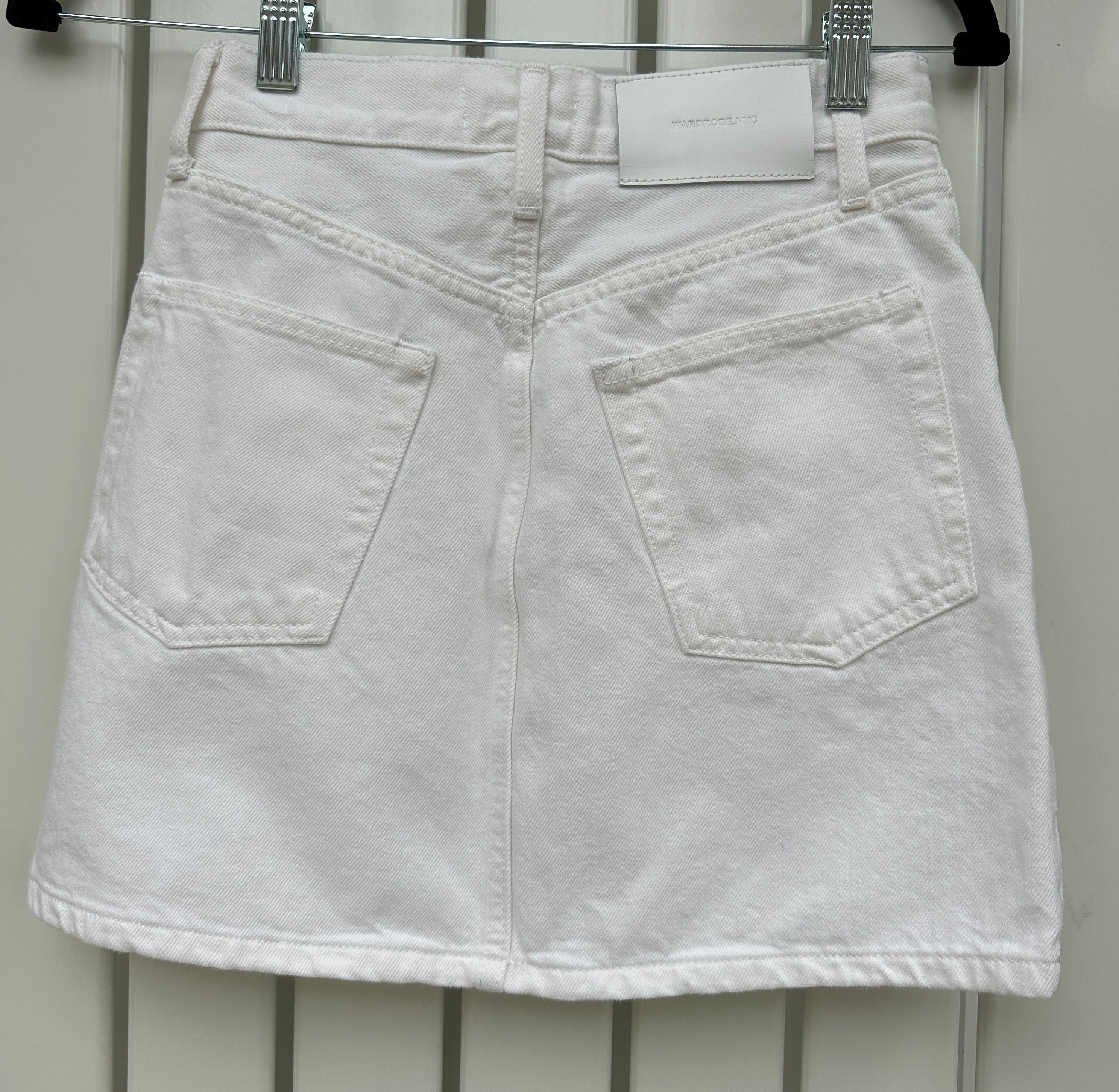 Wardrobe NYC White Denim Mini Skirt