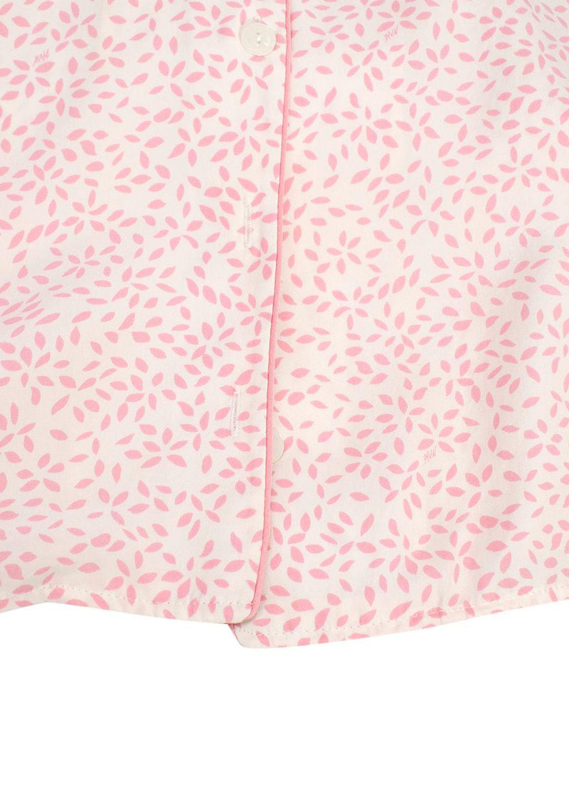 HVN Maria Light Pink Belted Printed Silk Dress
