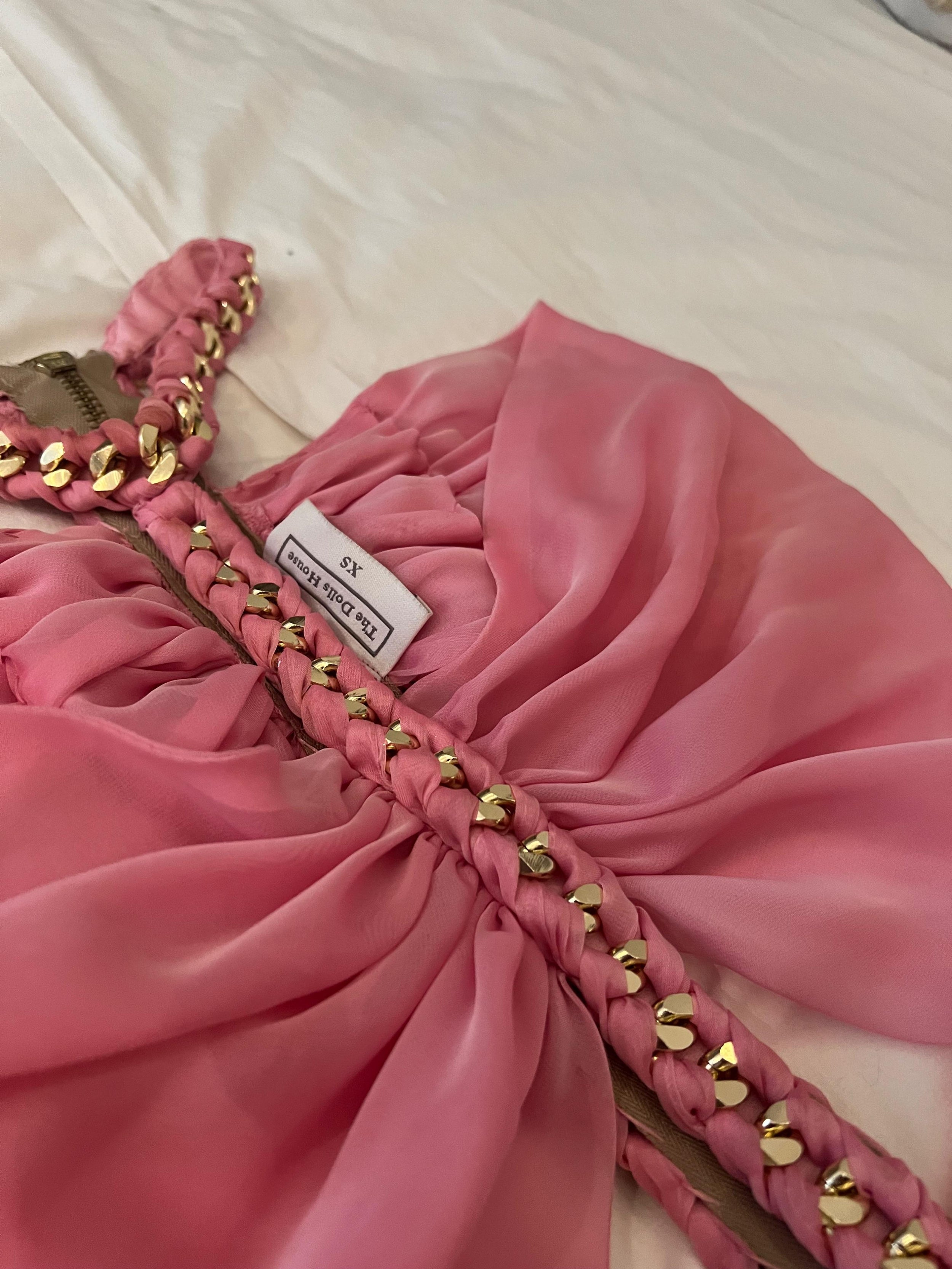 The Doll's House Pink Draped Karlie Mini Dress