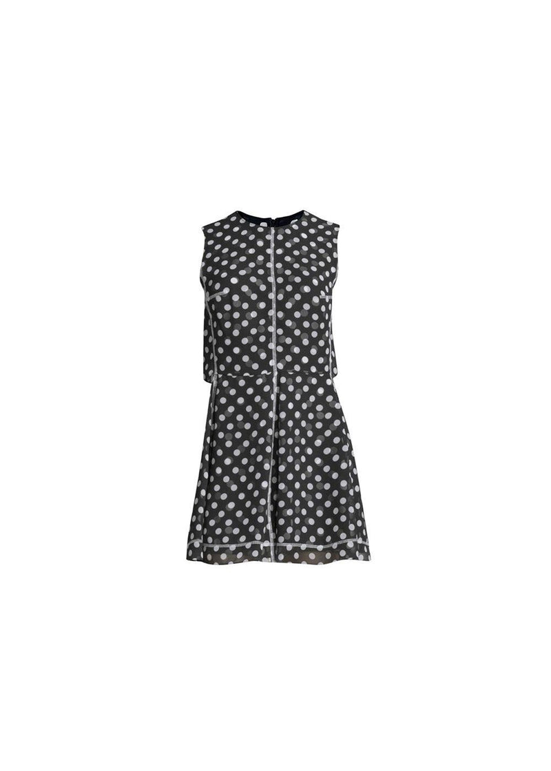 Sleeveless Polka-Dot Popover Dress