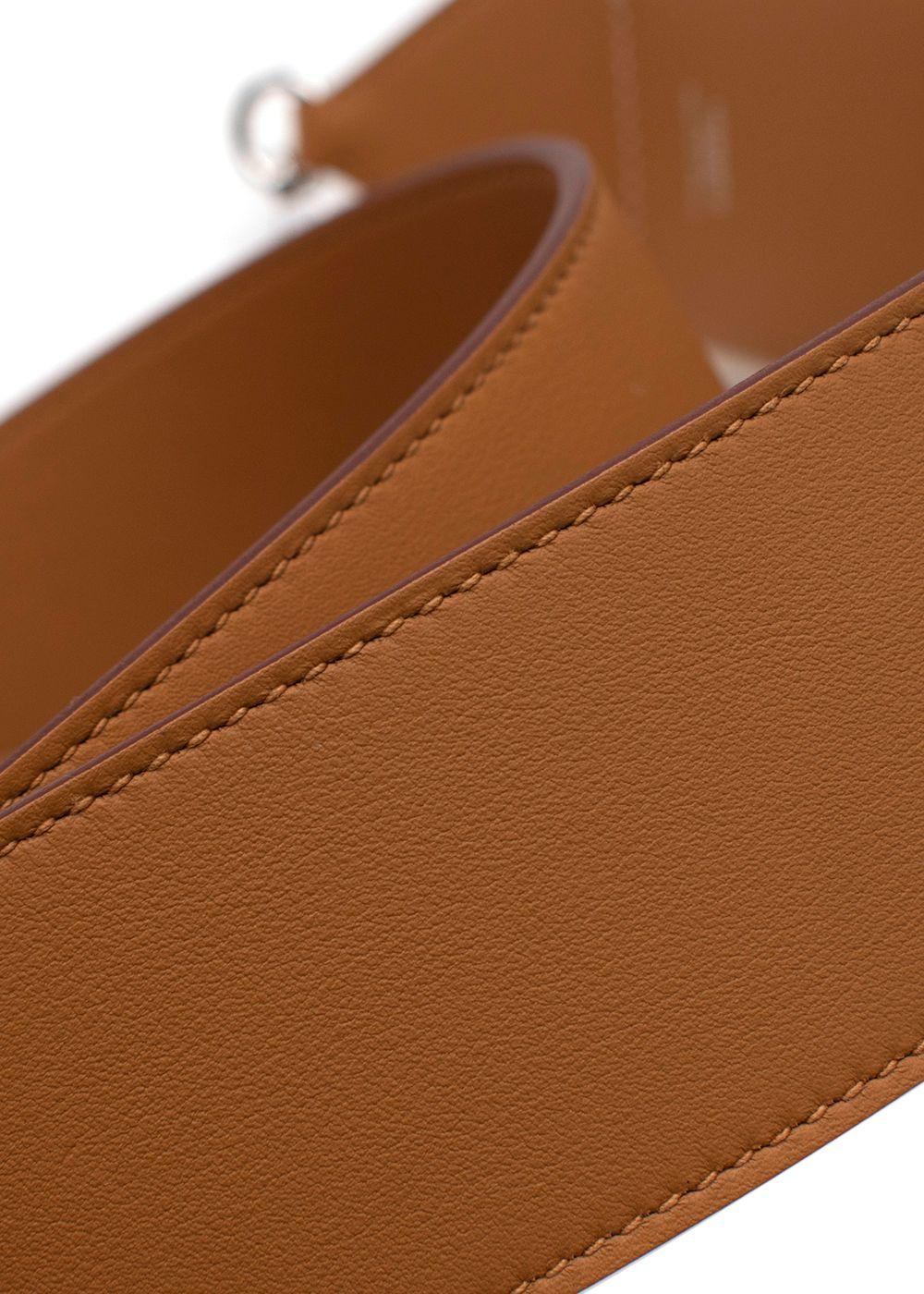 Hermes Kelly Gold and Craie Pocket Bag Strap with Palladium Hardware