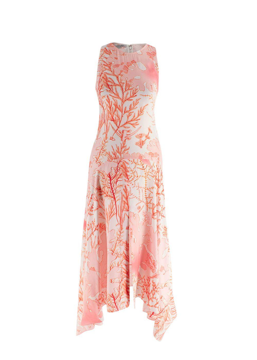 Stella McCartney Coral Anabelle Silk Midi Dress